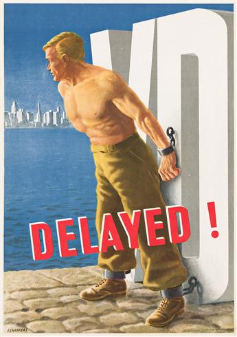 FRANZ OSWALD SCHIFFERS (1902-1976). [DELAYED! / VD] & [ALMOST! / VD]. Two posters. Circa 1940s. Sizes vary.